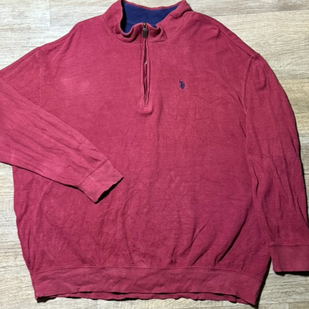 Burgundy vintage Polo Ralph Lauren quarter zip sweatshirt